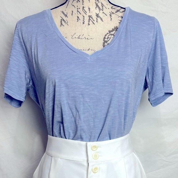 Marine Layer V- Neck Boyfriend Short Sleeve Tee Size XS (oversized) - Picture 2 of 11